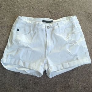 NWOT KanCan Distressed White Shorts